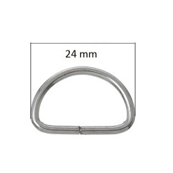anneau en d, anneaux demi-ronds, boucle,laiton argent, lot de 10 - taille  35 mm - Un grand marché